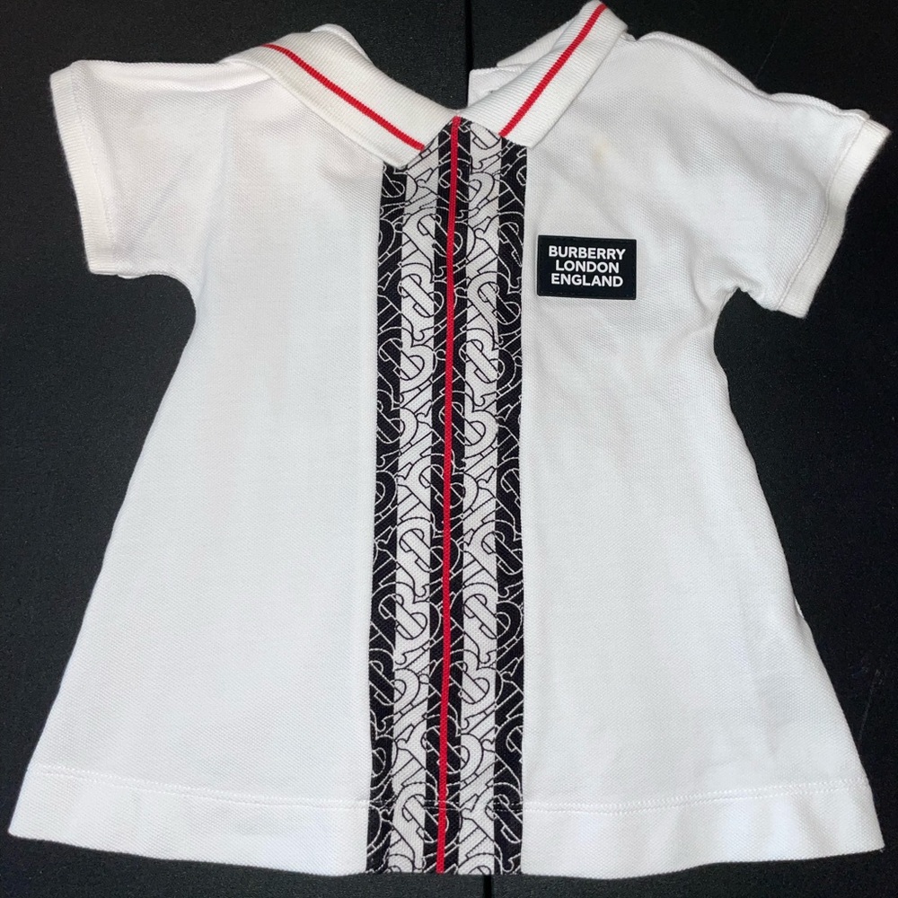 Burberry Baby Girl Violet Monogram Stripe Dress